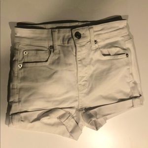 White jean shorts